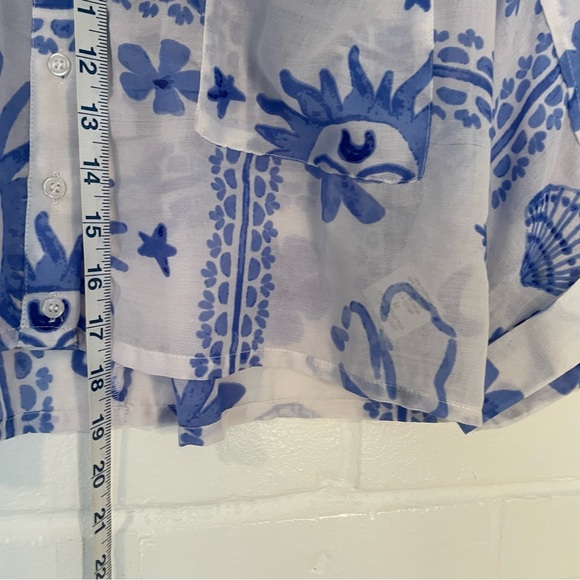 Live 4 Truth Blue Sun and Moon Print Top NWT Cropped Boxy Fit Medium Celestial - Picture 3 of 9